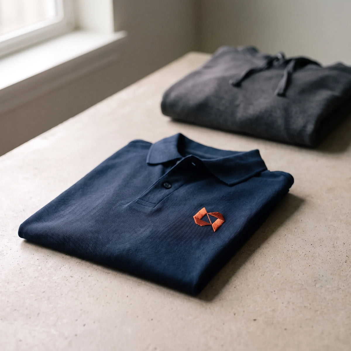 Branded staff golf shirts and hoodies ready for corporate clothing order