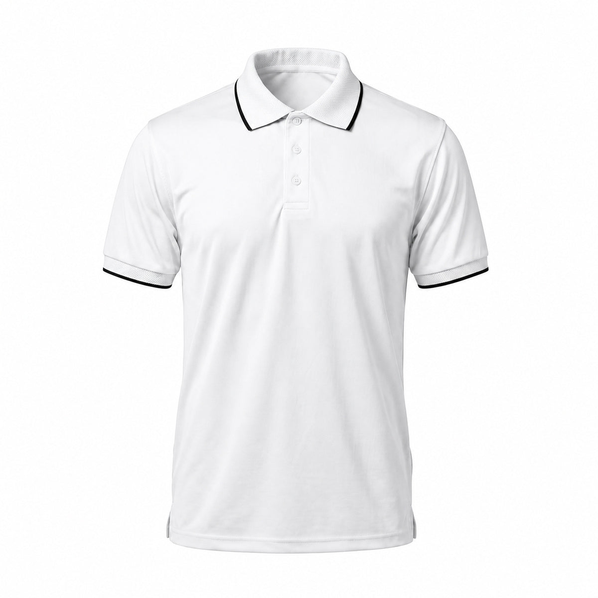 SAP Golf Shirt, white with black tipping