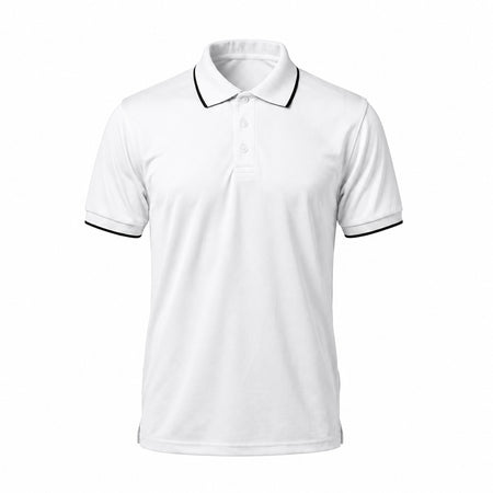 SAP Golf Shirt, white with black tipping