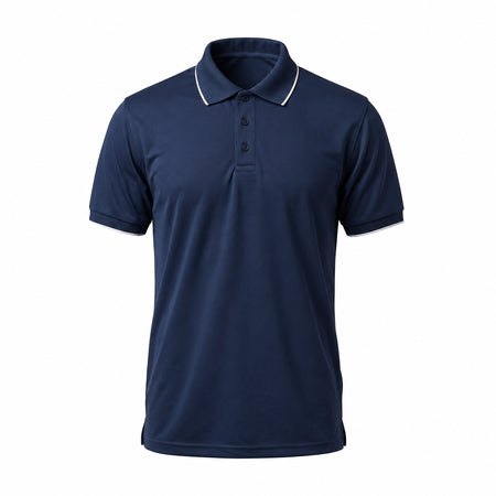 SAP Golf Shirt, navy with white tipping