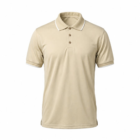 SAP Golf Shirt, beige with white tipping