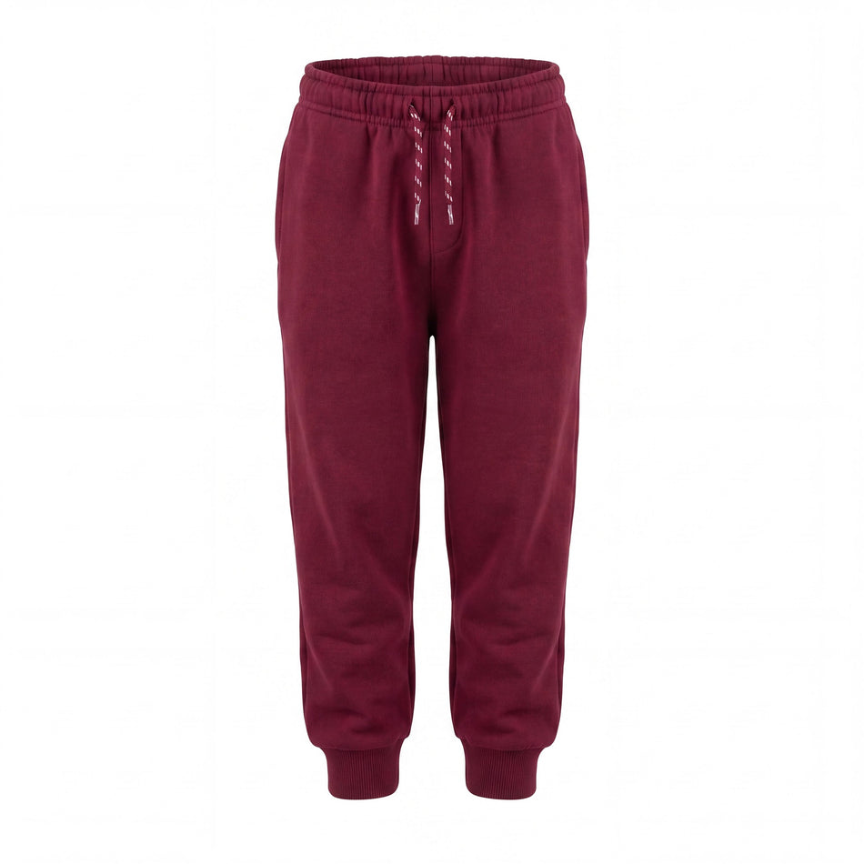 Hopper burgundy kids joggers, front