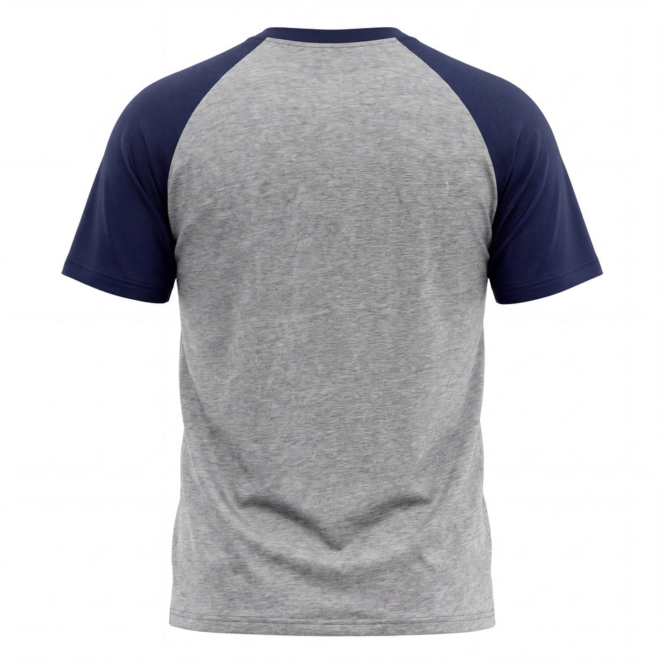 Hopper grey and navy raglan t-shirt, back