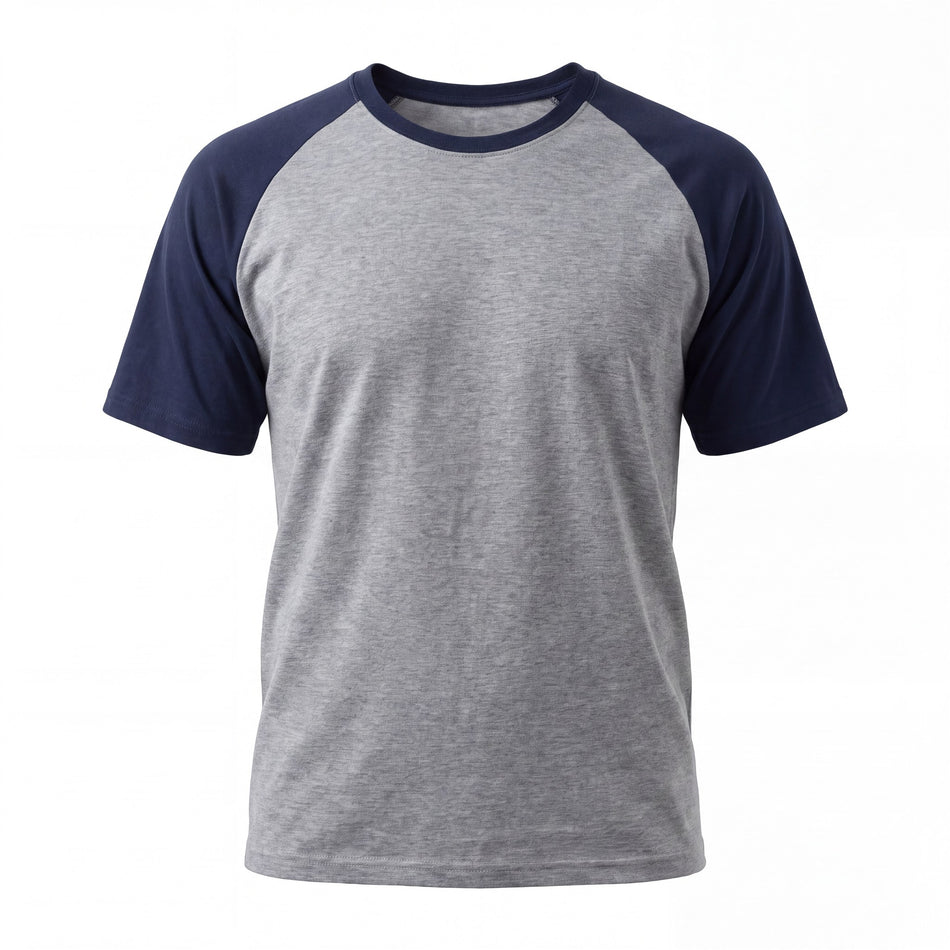 Hopper grey and navy raglan t-shirt, front