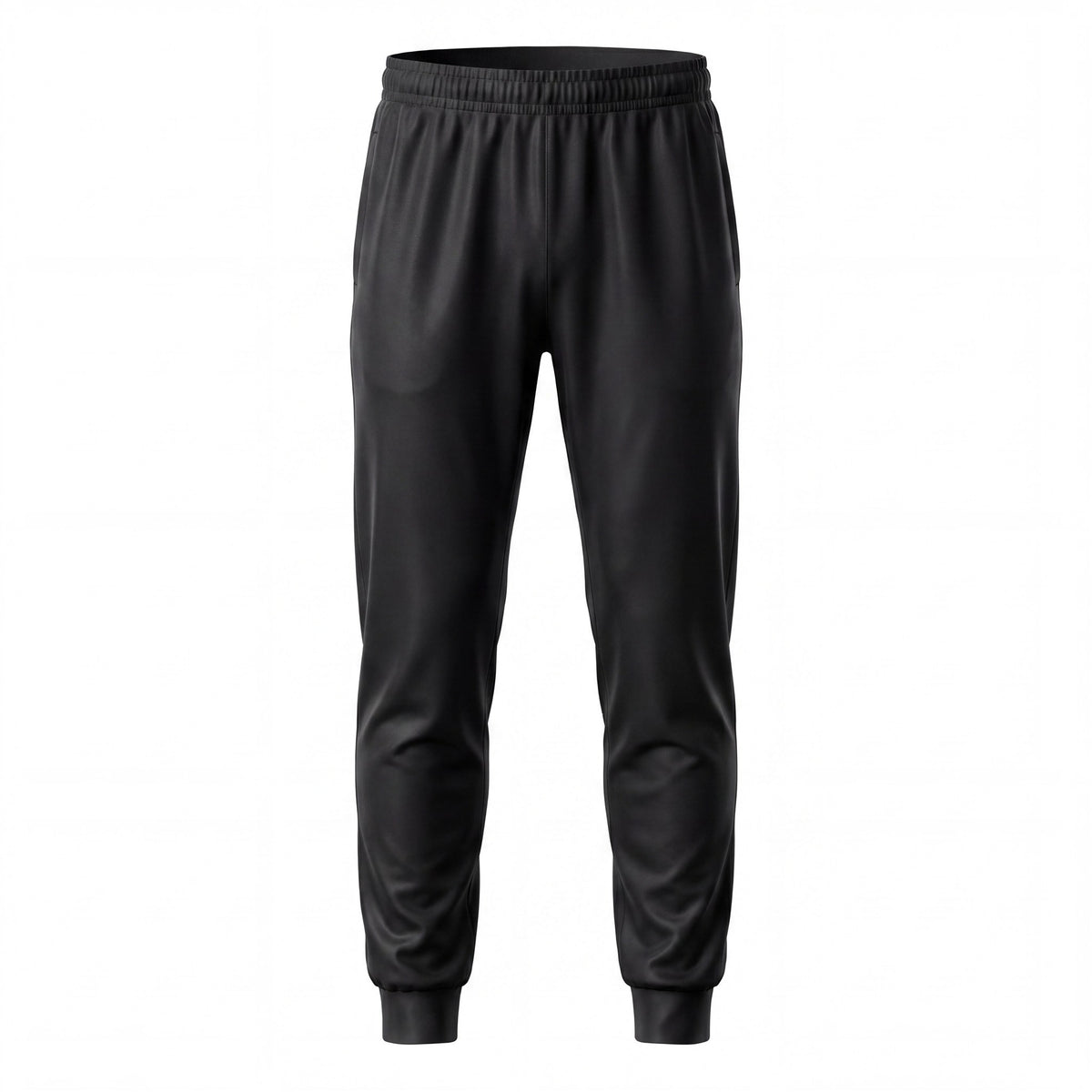 Hopper black poly track pants, front