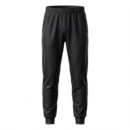 Hopper black poly track pants, front