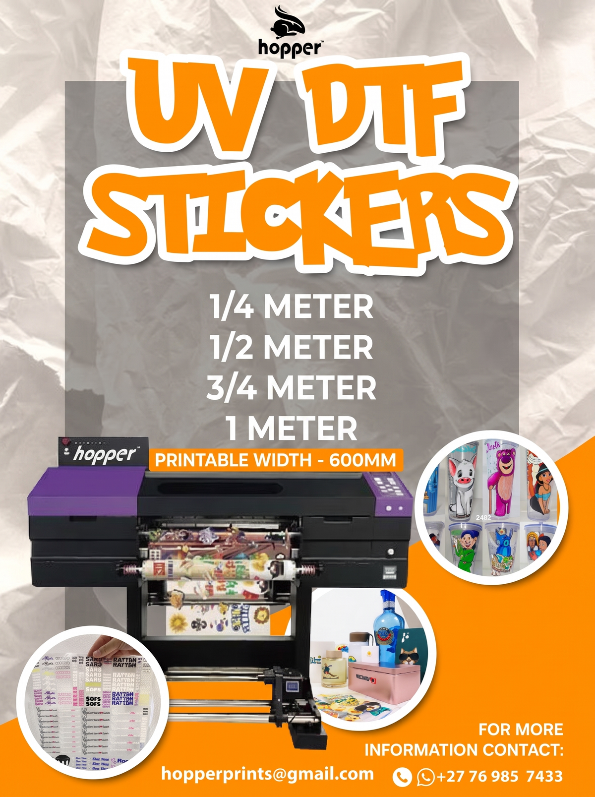 UV Gang Sheet (Fixed Sizes), custom transfer printing from Hopper Prints